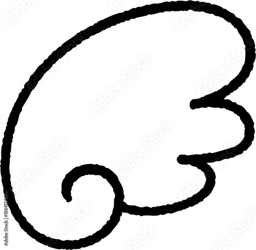 cartoon style wing icon line doodle