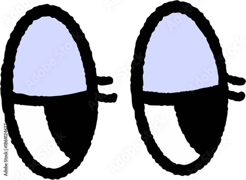 cartoon style eyes line doodle