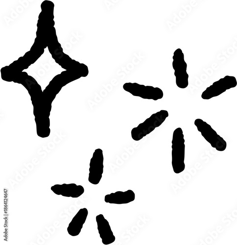 cartoon style glitter line doodle