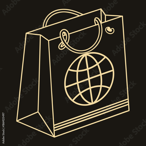 Elegant prestige ecommerce icon with minimal design for high-end retail websites and mobile apps, sophisticated vector symbol