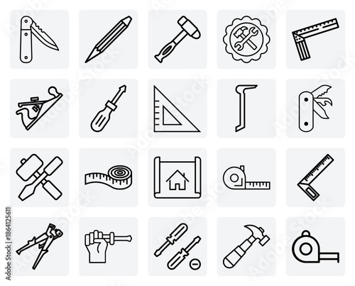 Measuring And Fastening Tools For Craftsmen – Carpenter'S Square, Tape Measure, And Screwdrivers For Precision Woodworking And Assembly.