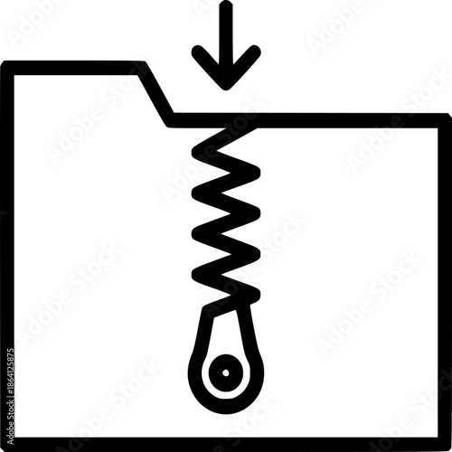 File Compression Icon: Illustrating data compression, a symbolic zipper closure merges files into a digital package, signifying organization, efficiency, and storage reduction. 