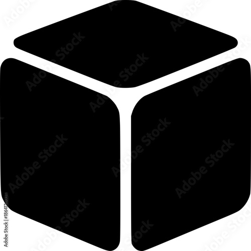 Geometric Cube: A modern graphic of a minimalist cube, highlighting the elegance of geometric forms and sharp design.