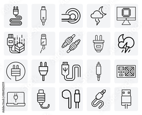 Pc And Mobile Hardware Connections – Dvi-D, Lightning Connector, And Power Supply Units For Tech-Focused Projects.