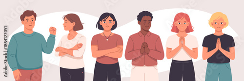 A harmonious group of diverse friends stands together, demonstrating unity, togetherness, and the importance of relationships in fostering community and support.