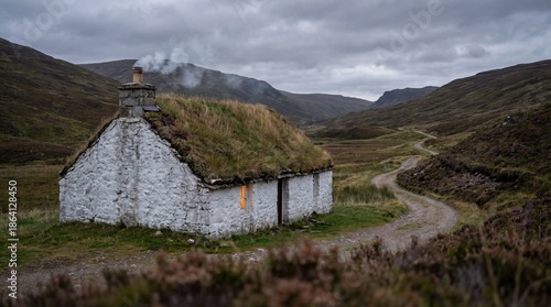 A rustic stone cottage, nes...