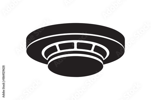 Smoke detector silhouette icon for fire safety and home protection