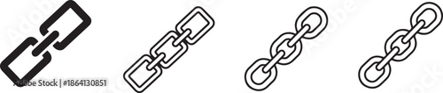 Chain Link Connection Metal Strength Icon Vector