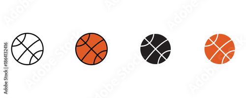 Basketball icon set vector on white background. ports equipment, basketball icons, athletic icons, sports illustration. vector illustration.