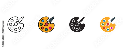 Paint palette icon set vector on white background.  artistry, imagination, innovation, skill, technique icon. vector illustration.