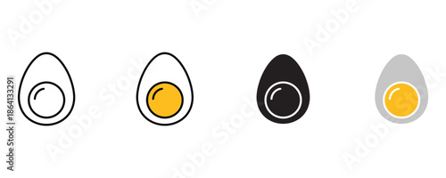 Egg icon set vector on white background.  food, breakfast, icon. vector illustration.
