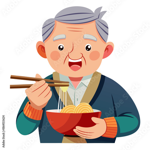 chef holding a plate with chopsticks