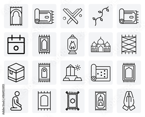 Hajj And Umrah Sacred Traditions – The Holy Kaaba, Mount Arafat, And Islamic Rituals For Religious Education Projects.