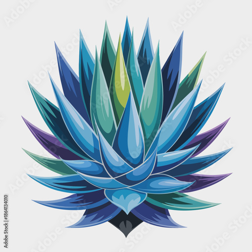 This striking illustration features a blue agave plant with stunning geometric leaf patterns, symbolizing resilience and beauty found in nature's artistry.