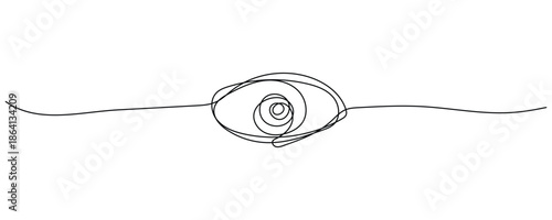 Minimalist eye sketch with continuous line art icon. perception, awareness, attention, focus, simplicity one line art icon. vector illustration.
