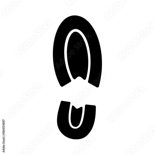 Shoes footprint silhouette. Vector image