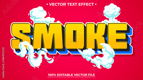 Modern Smoke editable text style effect illustrator, vector design template