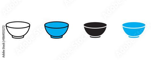 Bowl icon set vector on white background. kitchenware, tableware, dishware symbol. vector illustration.