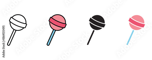 Lollipop icon set vector on white background. sugary treats, yummy, tasty, sweet treats, dessert icon. vector illustration.