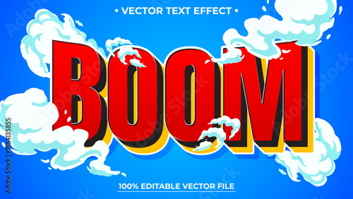 Modern Boom editable text style effect illustrator, vector design template
