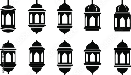 Elegant Decorative Lanterns Vector Illustrations for Design