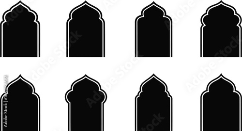 Elegant Islamic Arch Designs Vector for Creative Projects