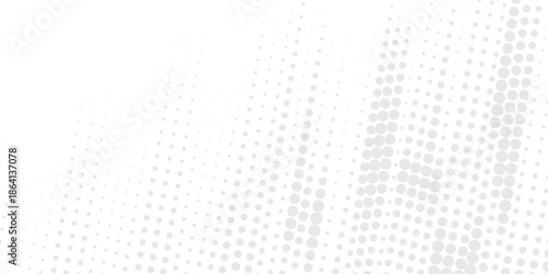 Dot white gray wave light technology texture background.Monochrome grunge background of spots halftone. Straight dotted spots using halftone circle dot raster texture.Vector blot half tone collection
