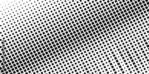 Black square pattern abstract on white background. Vector illustration. metal lattice in the sun close-up. mosaic pattern, tile for bathroom and kitchen. Squares half tone pattern background 
