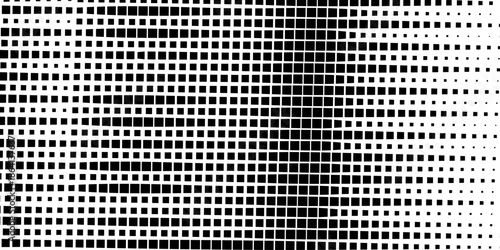 Black square pattern abstract on white background. Vector illustration. metal lattice in the sun close-up. mosaic pattern, tile for bathroom and kitchen. Squares half tone pattern background 
