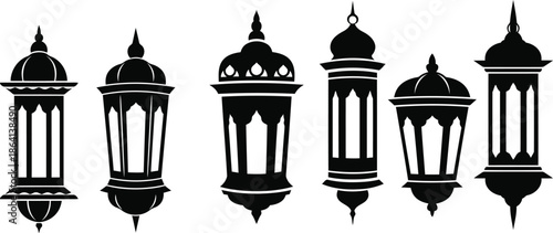 Elegant Silhouette Lanterns for Festive Décor and Designs