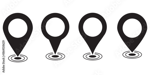 map location icon set . Location icon set, Map pin place marker. location pointer icon symbol in flat style. 