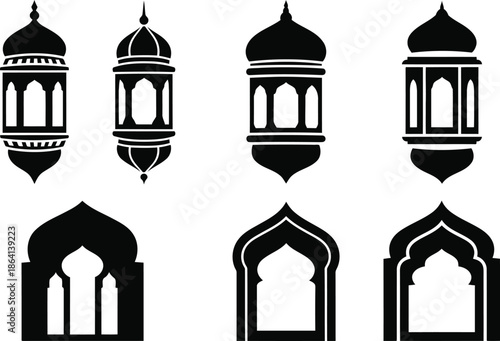 Elegant Black Lantern Silhouettes for Exotic Decor