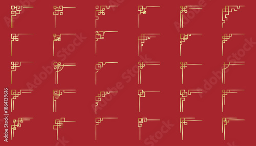 set of chinese traditional frame design, background decoration