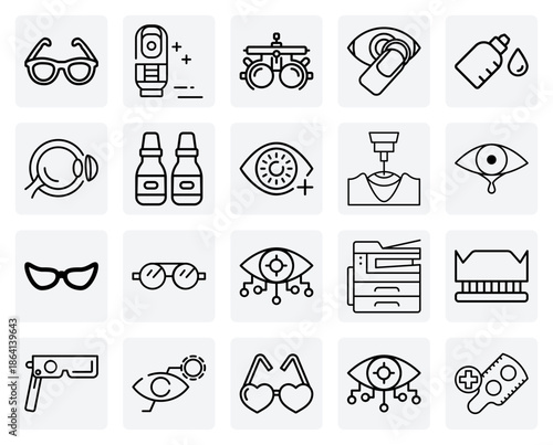 A Visit To The Optometrist – Elements Of An Eye Exam, Including Testing Machines And Vision Trial Frames.