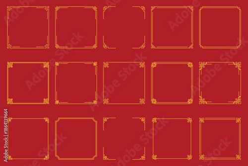 set of chinese traditional frame design, background decoration