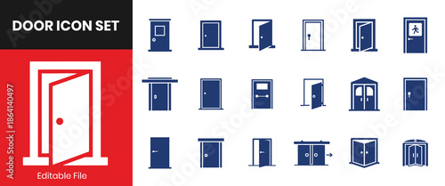 Solid Fill Door Entrance Exit Gateway Home Interior Symbols