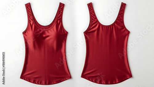 Red satin tank tops for women elegant sleeveless outfits