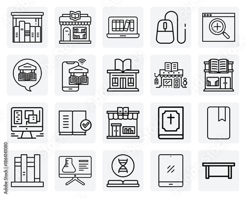 Learning Environments Old And New – A Study Desk, A Library, And A Computer For Accessing Bookstore Content