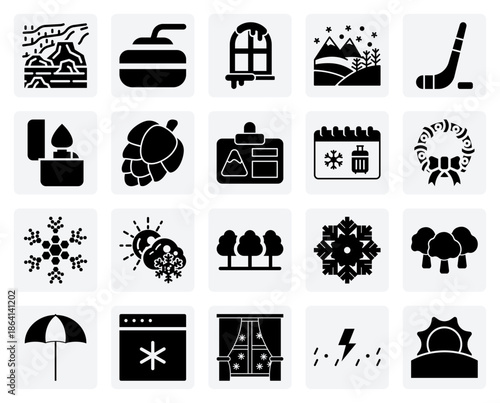 A Mix Of Traditional And Modern Winter Elements – Pine Cones And Matches Alongside Snowfall Forecast Apps And Ski Passes