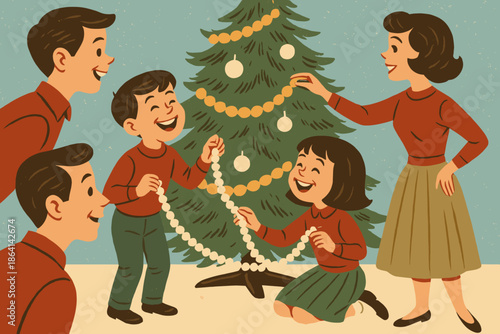 Vintage popcorn holiday cheer cranberry sky vector any nostalgic red no icon