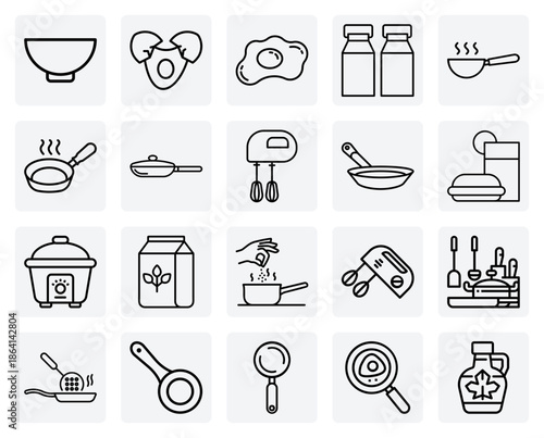 Morning Meal Recipe Ingredients – Flour, Eggs, And Maple Syrup For Creating Pancakes For Food-Related Projects.