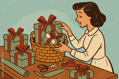 Typography no holiday vintage icon placing vector amber nostalgic festive wrapped wrapping