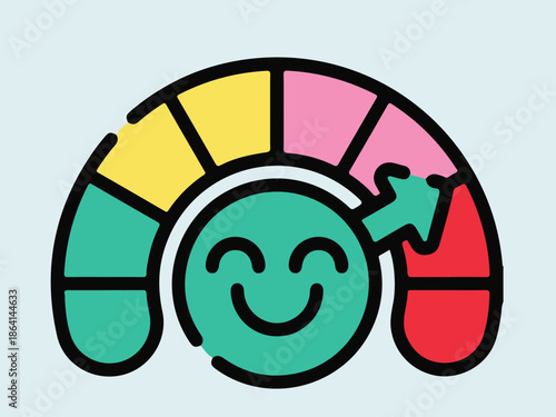 Vector illustration of a wheel of fortune design featuring a business circle icon and arrow sign symbol for web app button art