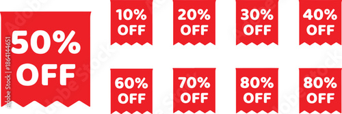 Sale Discount Off Price Percent Tag Set