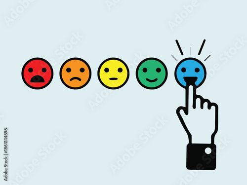 A hand presses a glowing lightbulb icon button representing a creative business idea and innovation concept