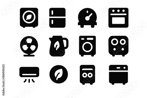 Highlights silhouettes icon meter text energy loop vector conditioner structure efficient