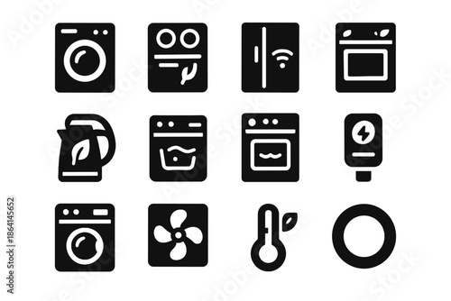Appliance balanced background sterile icon meter spaced eco effects icons alignment vector