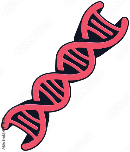 DNA Double Helix Structure Illustration.