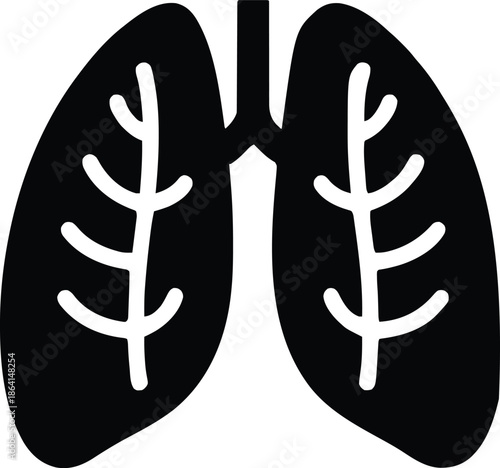 Human Lungs Anatomy Illustration Simple Design.