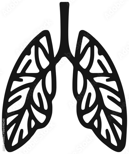 Human Lungs Anatomy Illustration Simple Design.